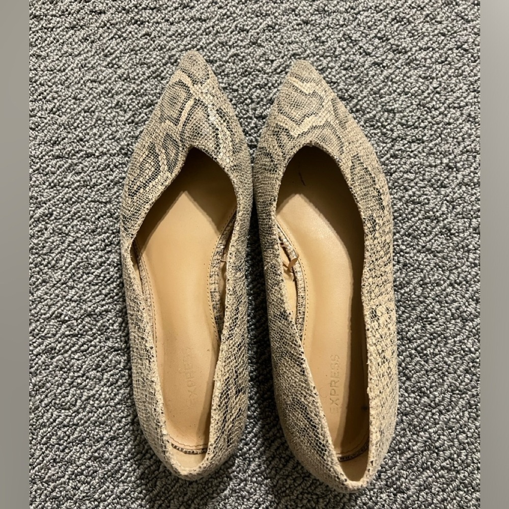 Express Snakeskin Flats